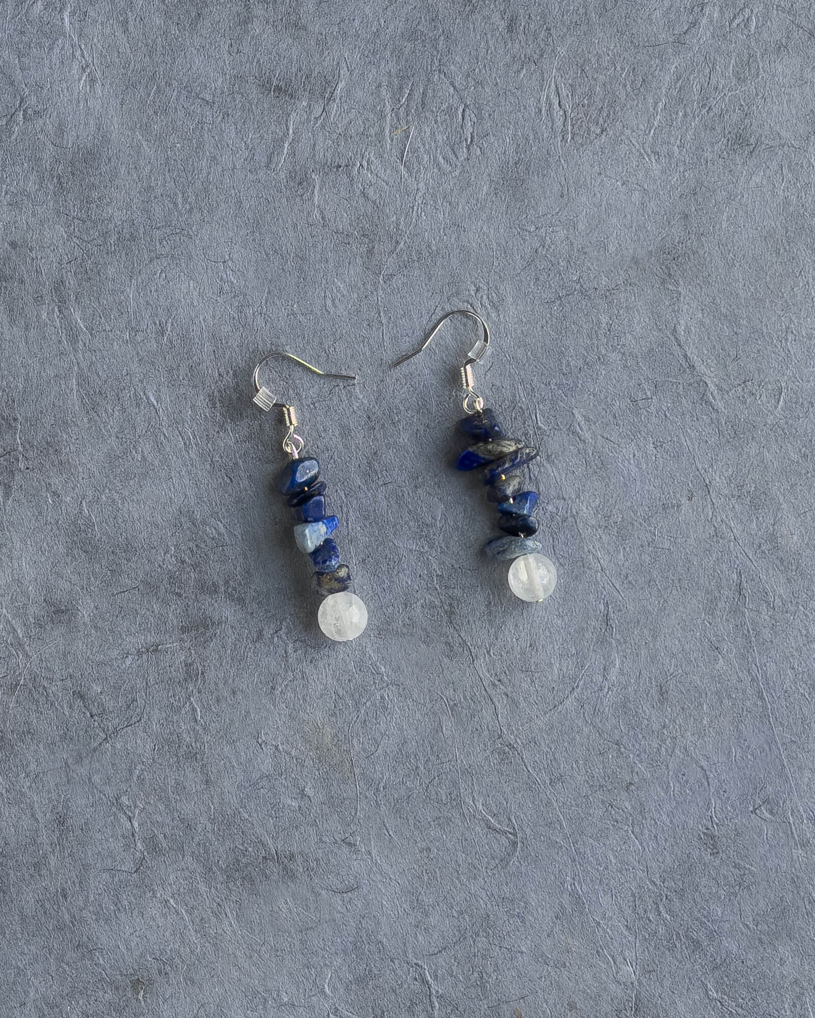 KenLea Designs, Starry Skies- Lapis Chip & Quartz Earrings