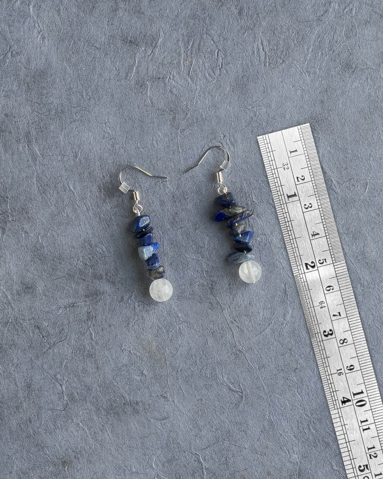 KenLea Designs, Starry Skies- Lapis Chip & Quartz Earrings