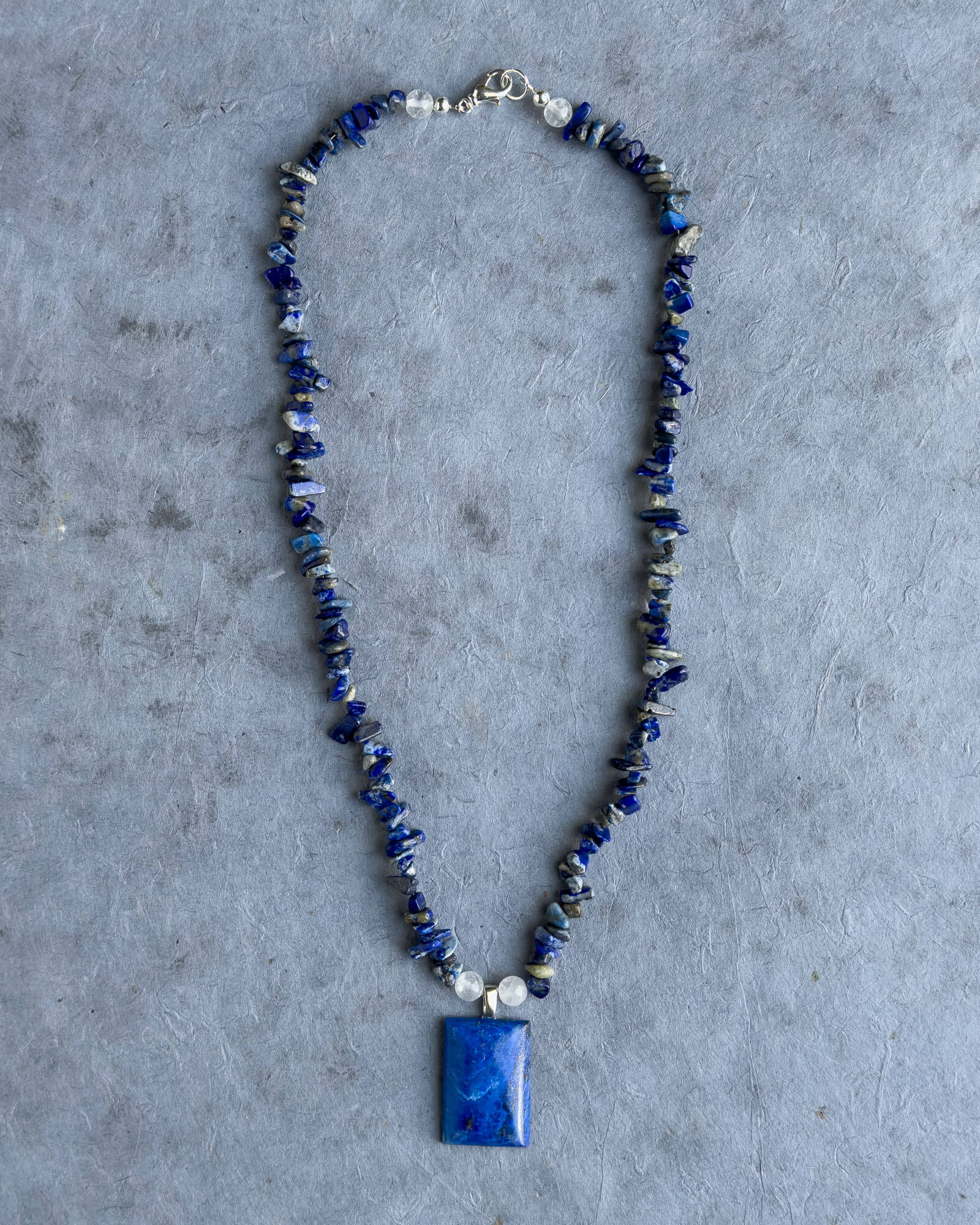 KenLea Designs, Blue Horizon - Lapis, Lapis Chips and Quartz Handcrafted Necklace