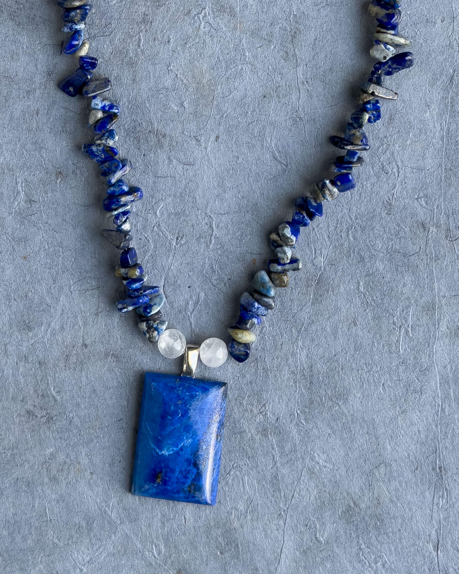 KenLea Designs, Blue Horizon - Lapis, Lapis Chips and Quartz Handcrafted Necklace