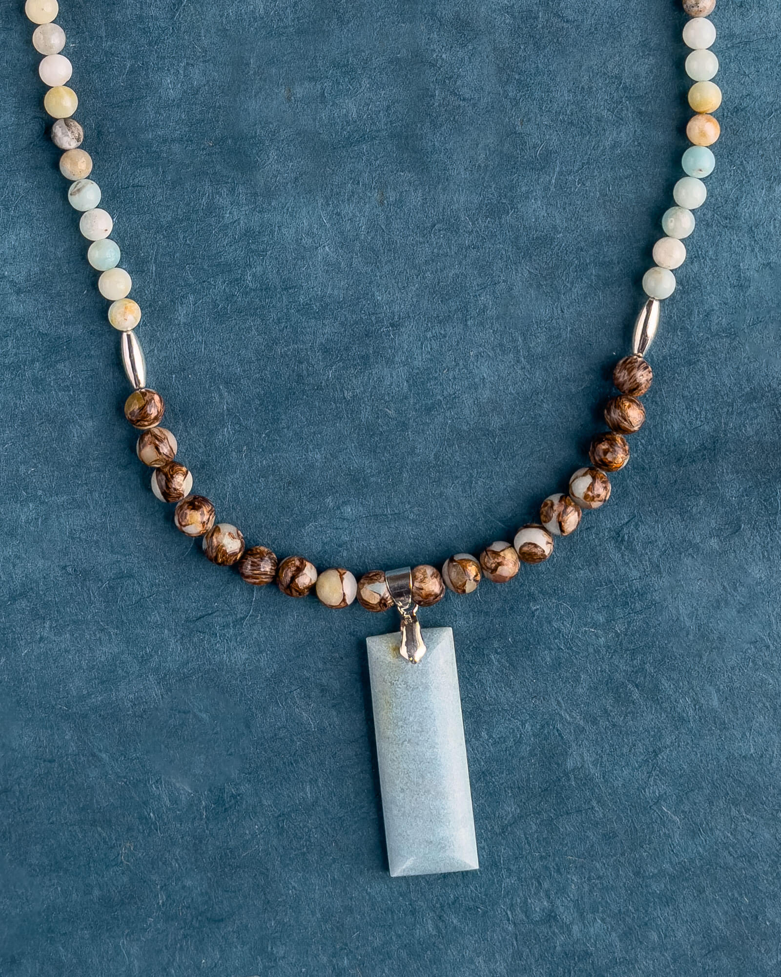 KenLea Designs, Oceanic Beauty:  Thullite, Bronzite, and Amazonite Necklace