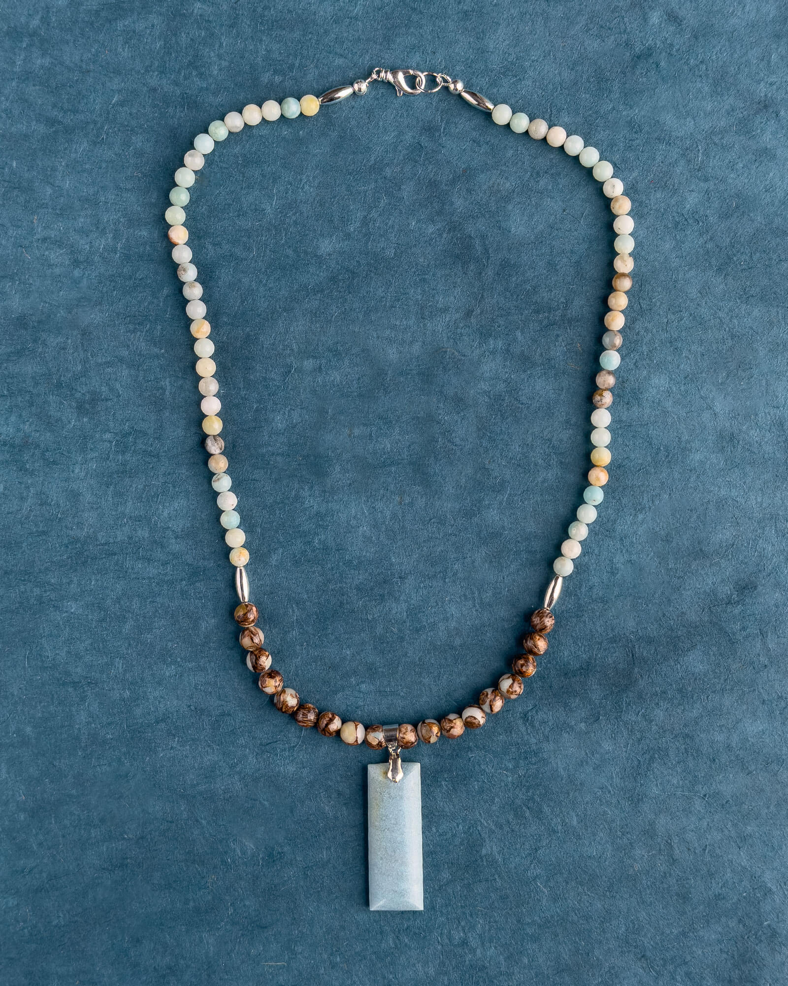 KenLea Designs, Oceanic Beauty:  Thullite, Bronzite, and Amazonite Necklace