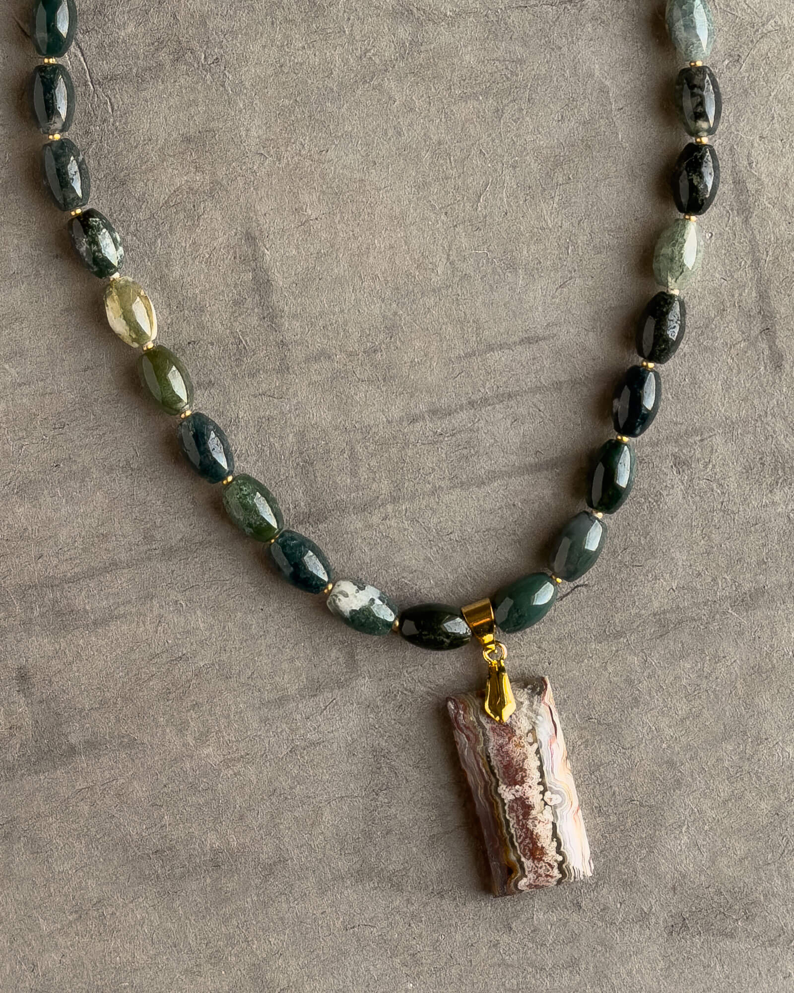 KenLea Designs, Breathtaking Laguna Lace and Moss Agate Necklace